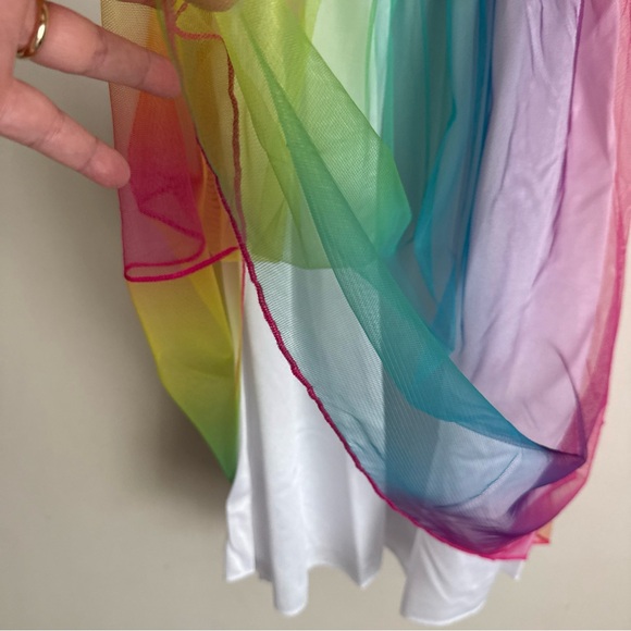 NWT Girls Disney Princess Fantasy Nightgown Rainbow Sz 4 Short Sleeve Flowy New - Picture 5 of 7